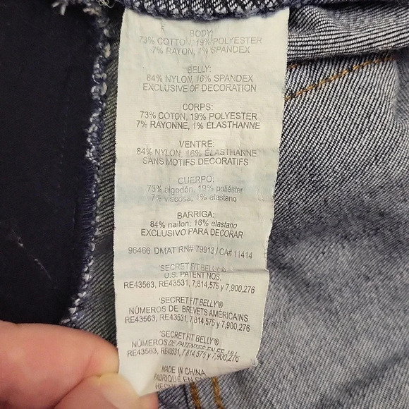 Jessica‎ Simpson Maternity Over The Belly Dark Wash Straight Leg Jeans Size XS - Picture 3 of 10